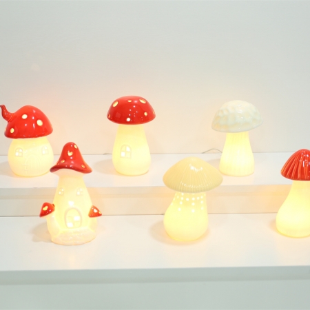 CERAMIC DECOR MUSHROOM WITH LED